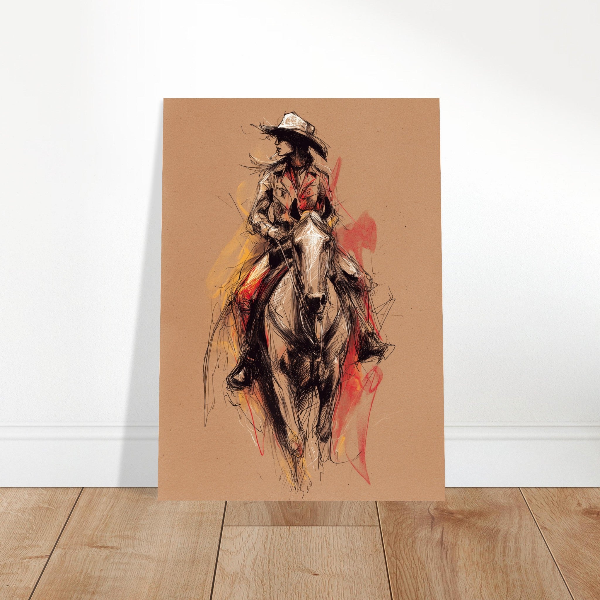 Dynamic horse illustration poster capturing movement and energy