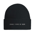 Black beanie with text Stable state of mind for horse people